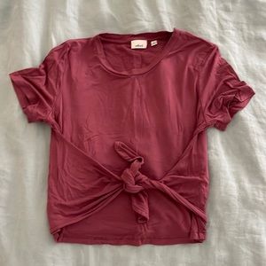 Wilfred Tie Front Crop Top Blush